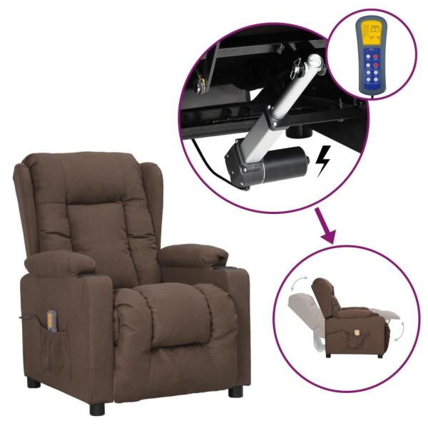 ARDEBO.de - Massagesessel mit Aufstehhilfe Taupe Stoff