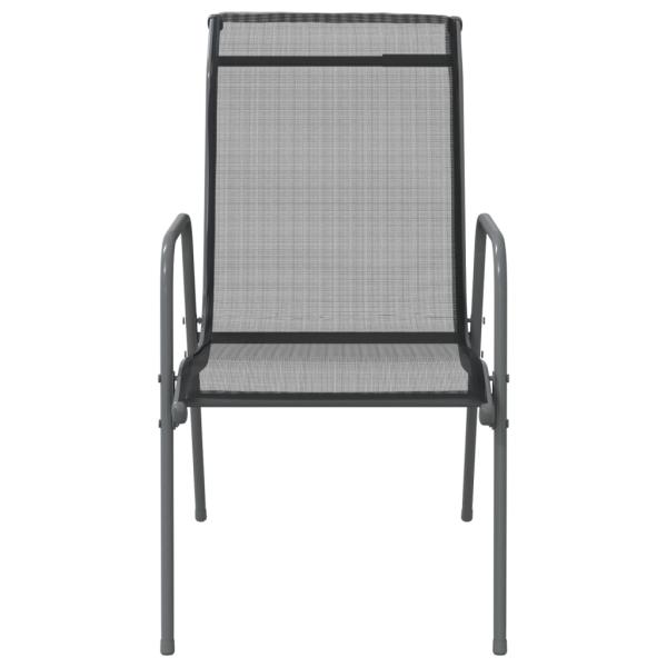 Gartenstühle 6 Stk. Stahl und Textilene Schwarz