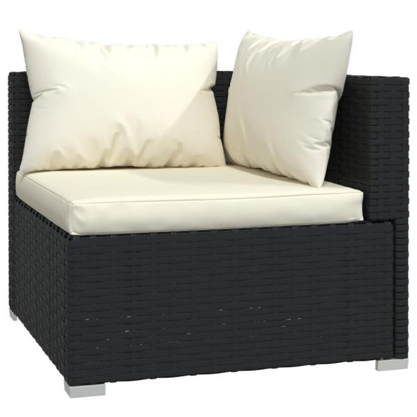 12-tlg. Garten-Lounge-Set mit Kissen Poly Rattan Schwarz