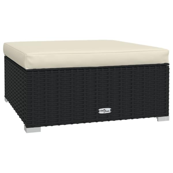 12-tlg. Garten-Lounge-Set mit Kissen Poly Rattan Schwarz