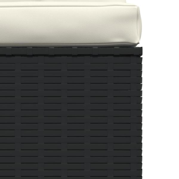 3-Sitzer-Sofa mit Kissen Schwarz Poly Rattan
