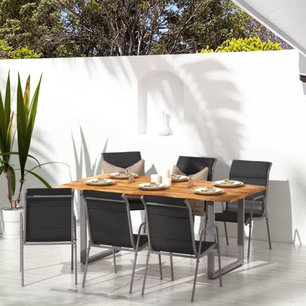 ARDEBO.de - Gartenstühle 6 Stk. Stahl und Textilene Schwarz