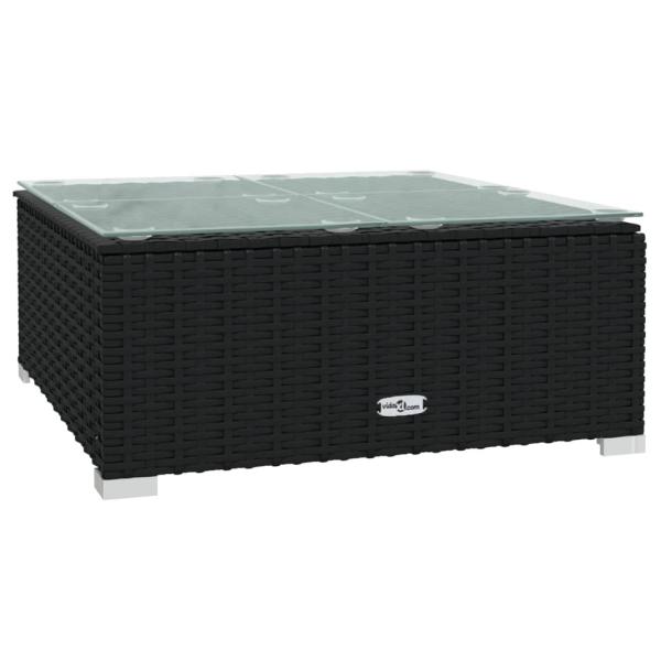 12-tlg. Garten-Lounge-Set mit Kissen Poly Rattan Schwarz