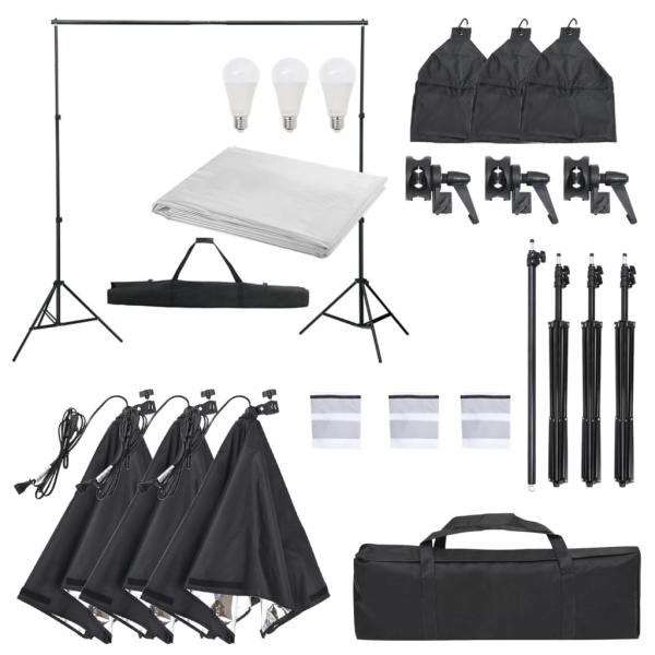 ARDEBO.de - Fotostudio-Set mit Beleuchtung und Hintergrund