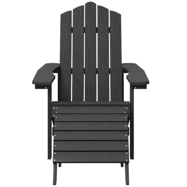ARDEBO.de - Adirondack-Gartenstuhl mit Hocker & Tisch HDPE Anthrazit