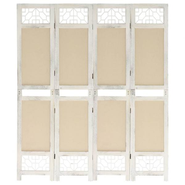 ARDEBO.de - 4-tlg. Raumteiler Creme 140x165 cm Stoff