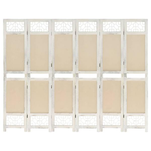 ARDEBO.de - 6-tlg. Raumteiler Creme 210x165 cm Stoff