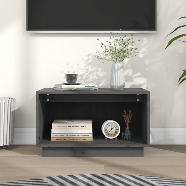 ARDEBO.de - TV-Schrank Grau 60x35x35 cm Massivholz Kiefer