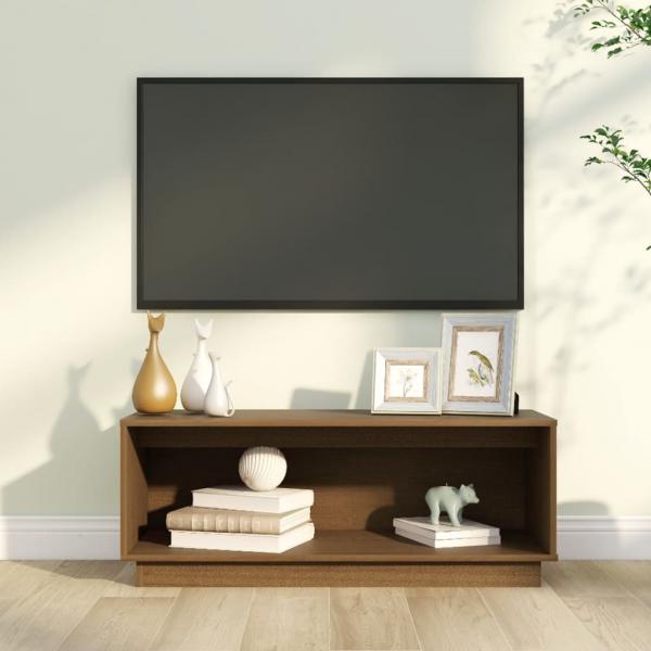 ARDEBO.de - TV-Schrank Honigbraun 90x35x35 cm Massivholz Kiefer