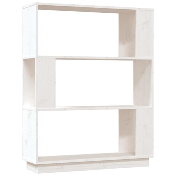 Bücherregal/Raumteiler Weiß 80x25x101 cm Massivholz Kiefer