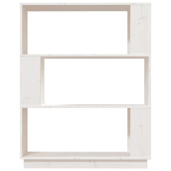 Bücherregal/Raumteiler Weiß 80x25x101 cm Massivholz Kiefer