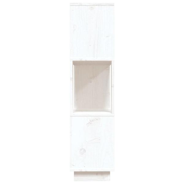 Bücherregal/Raumteiler Weiß 80x25x101 cm Massivholz Kiefer