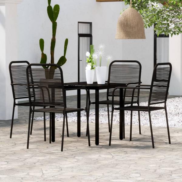 ARDEBO.de - 5-tlg. Garten-Essgruppe Schwarz