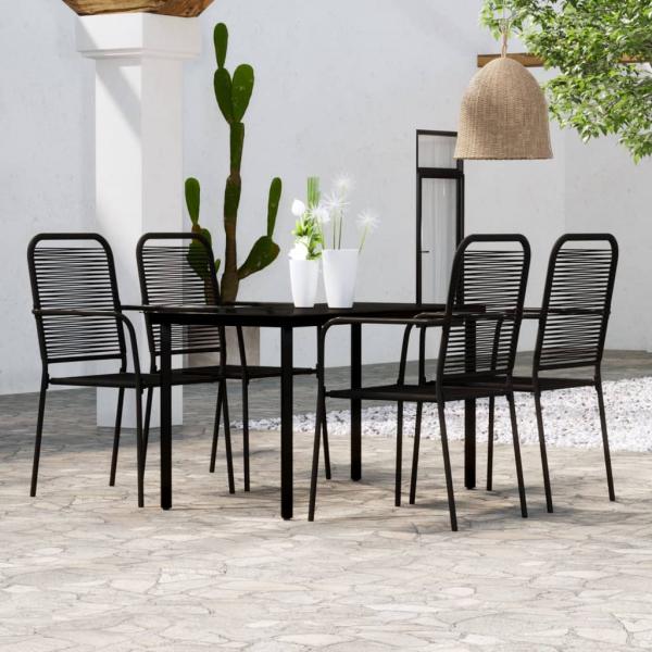 ARDEBO.de - 5-tlg. Garten-Essgruppe Schwarz