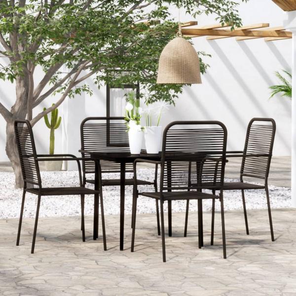 ARDEBO.de - 5-tlg. Garten-Essgruppe Schwarz
