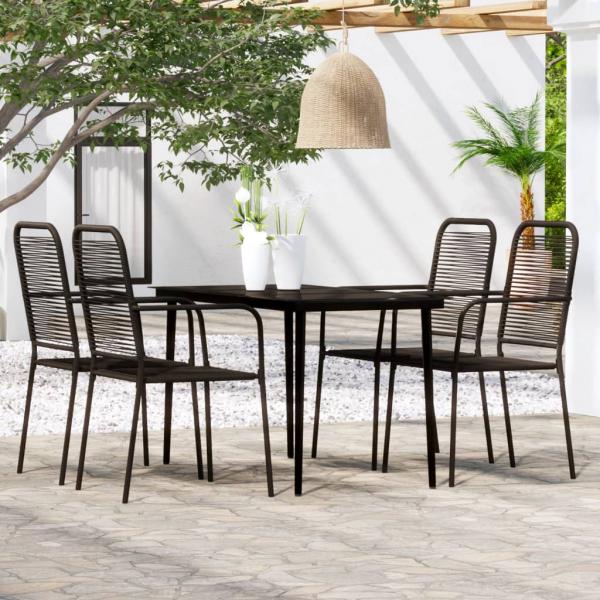 ARDEBO.de - 5-tlg. Garten-Essgruppe Schwarz