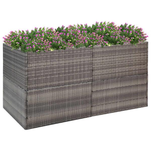 ARDEBO.de - Pflanzkübel Grau 157x80x80 cm Poly Rattan