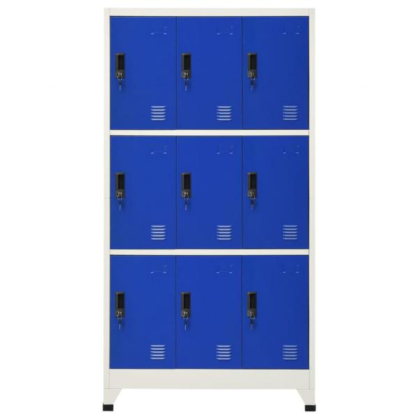 Schließfachschrank Grau und Blau 90x45x180 cm Stahl