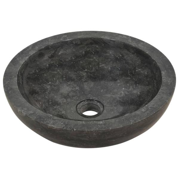 Waschtisch mit Marmorwaschbecken Schwarz Massivholz Teak