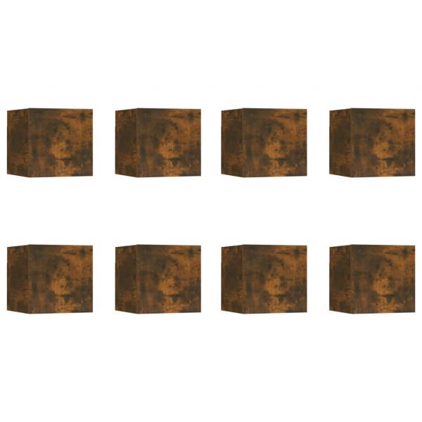 TV-Wandschrank 8 Stk. Räuchereiche 30,5x30x30 cm