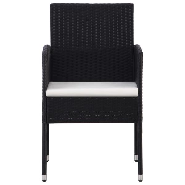 5-tlg. Garten-Essgruppe Schwarz Poly Rattan und Stahl