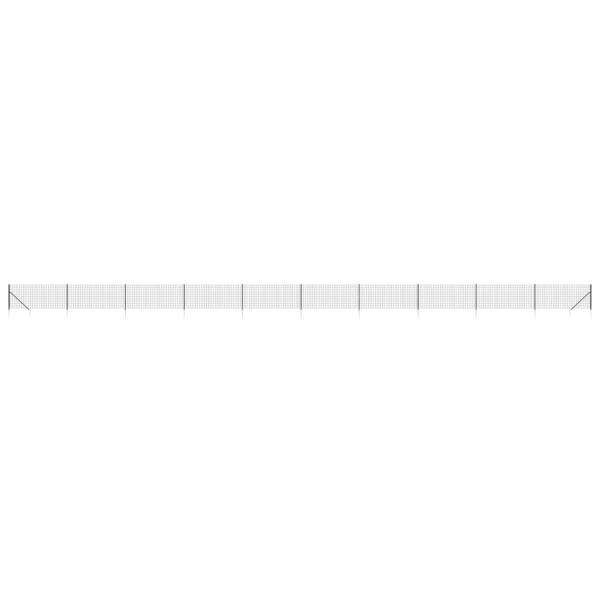 Maschendrahtzaun mit Bodenhülsen Anthrazit 0,8x25 m