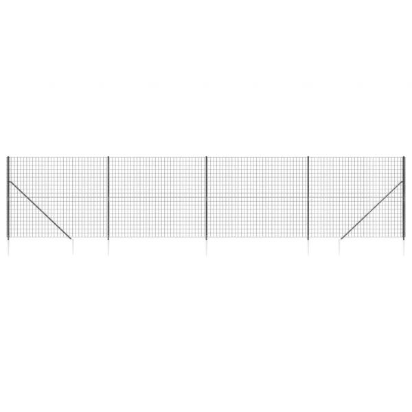 Maschendrahtzaun mit Bodenhülsen Anthrazit 1,4x10 m