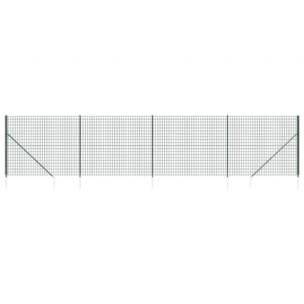 Maschendrahtzaun mit Bodenhülsen Grün 1,4x10 m