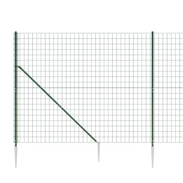 Maschendrahtzaun mit Bodenhülsen Grün 1,4x10 m
