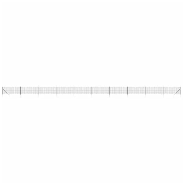 Maschendrahtzaun mit Bodenhülsen Anthrazit 1,1x25 m