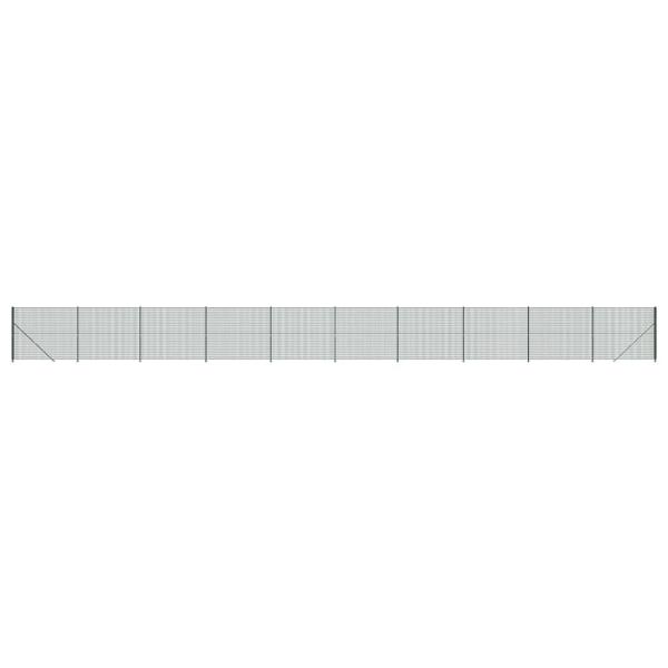 Maschendrahtzaun mit Bodenflansch Grün 2x25 m