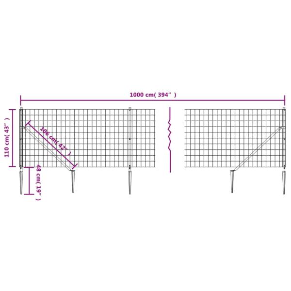 Maschendrahtzaun mit Bodenhülsen Anthrazit 1,1x10 m