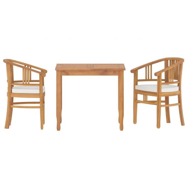 3-tlg. Garten-Essgruppe Massivholz Teak