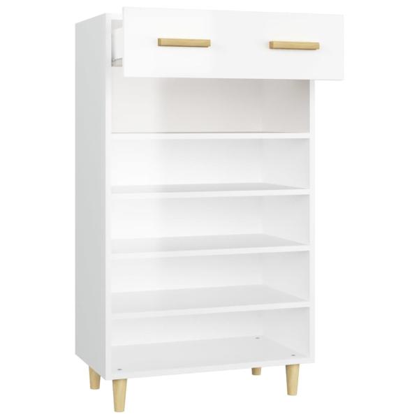 ARDEBO.de - Schuhschrank Hochglanz-Weiß 60x35x105 cm Holzwerkstoff