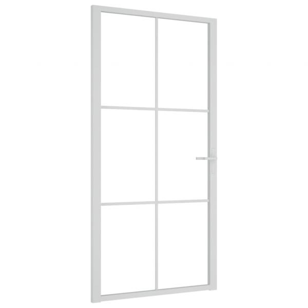 Innentür 102,5x201,5 cm Weiß ESG-Glas und Aluminium