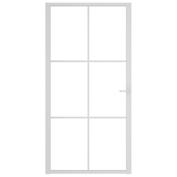 Innentür 102,5x201,5 cm Weiß ESG-Glas und Aluminium