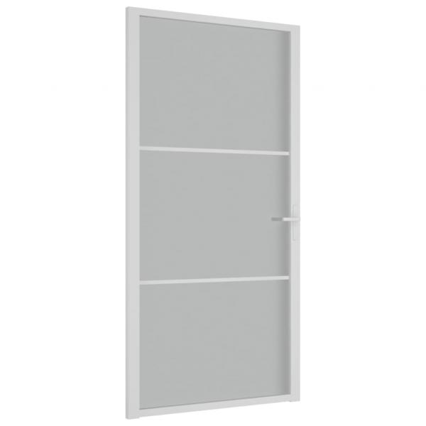 Innentür 102,5x201,5 cm Weiß Mattglas und Aluminium