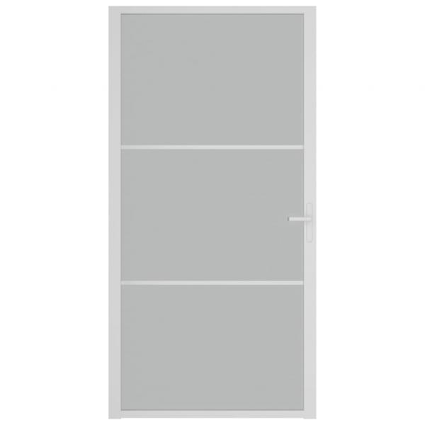 Innentür 102,5x201,5 cm Weiß Mattglas und Aluminium