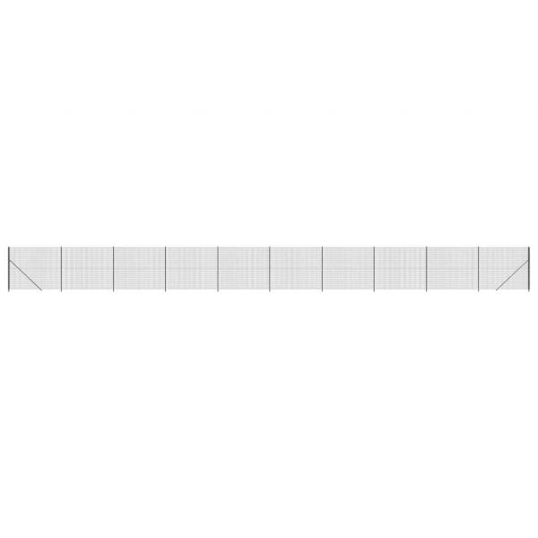 Maschendrahtzaun mit Bodenflansch Anthrazit 2x25 m
