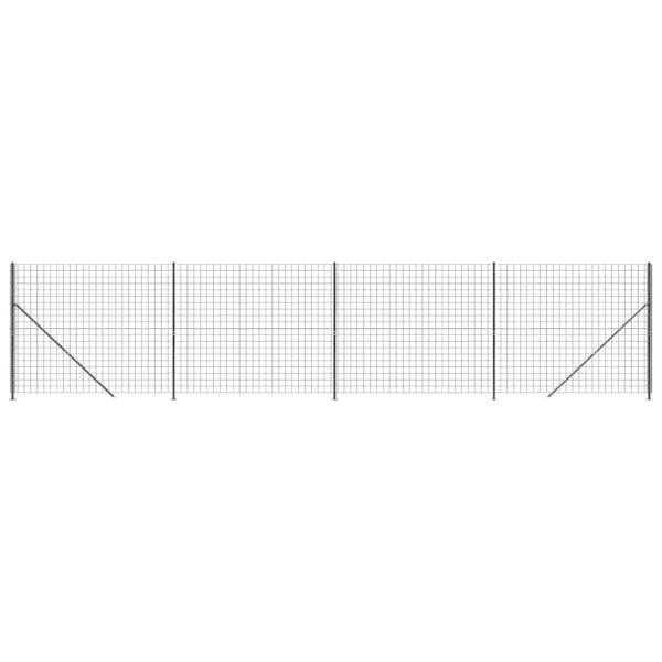 Maschendrahtzaun mit Bodenflansch Anthrazit 1,4x10 m