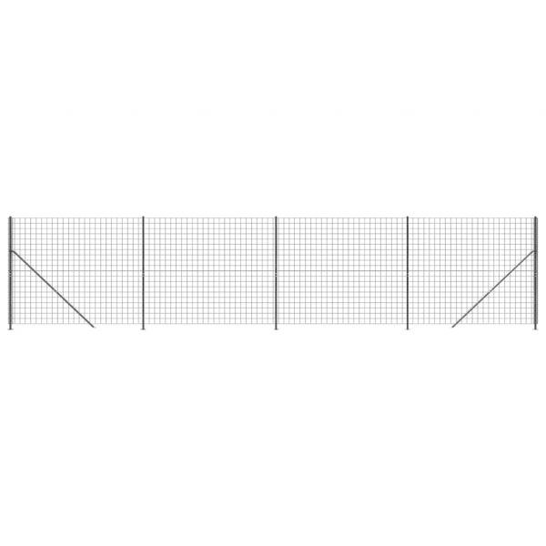 Maschendrahtzaun mit Bodenflansch Anthrazit 2x10 m