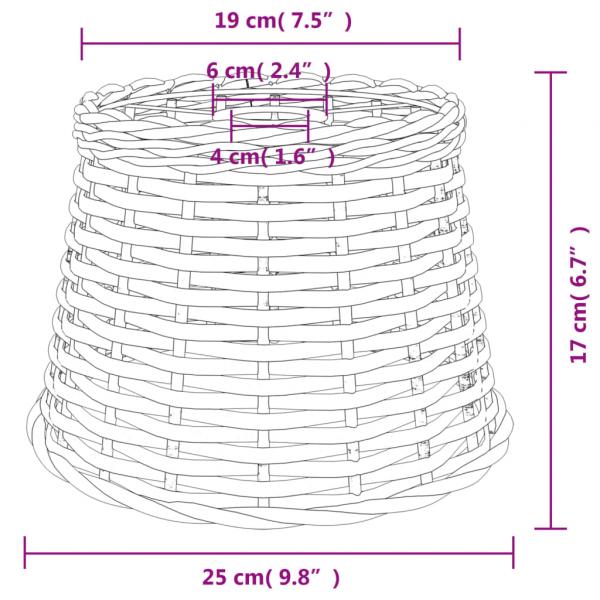 Lampenschirm Weiß Ø25x17 cm Korbweide