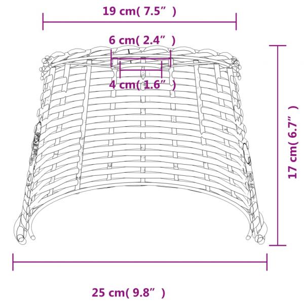 Lampenschirm Weiß Ø25x17 cm Korbweide