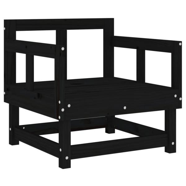 Gartenstühle mit Kissen 2 Stk. Schwarz Massivholz Kiefer