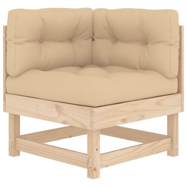 Ecksofas mit Kissen 2 Stk. Massivholz Kiefer