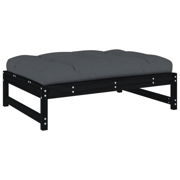 ARDEBO.de - Gartenhocker Schwarz 120x80 cm Massivholz Kiefer