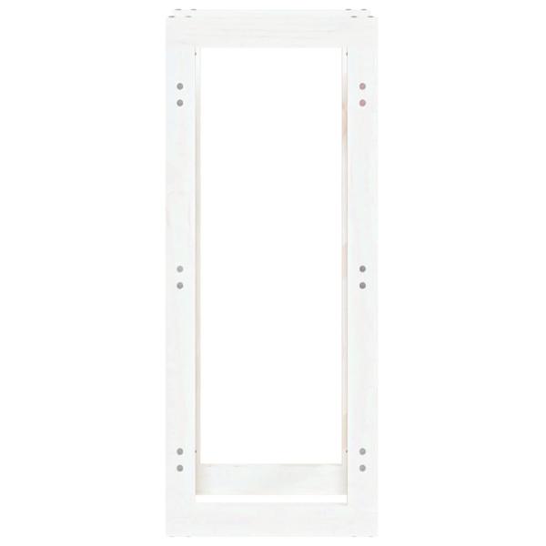 Kaminholzregal Weiß 41x25x100 cm Massivholz Kiefer