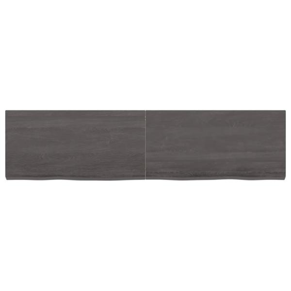 Wandregal Dunkelbraun 120x30x(2-4)cm Massivholz Eiche Behandelt