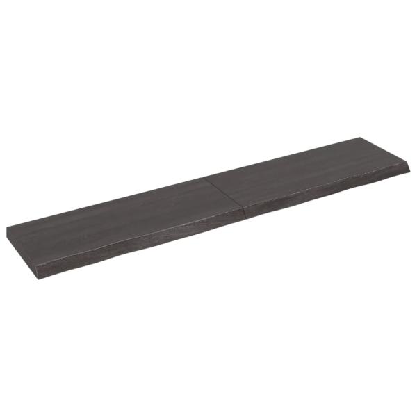 ARDEBO.de - Wandregal Dunkelbraun 200x40x(2-6)cm Massivholz Eiche Behandelt