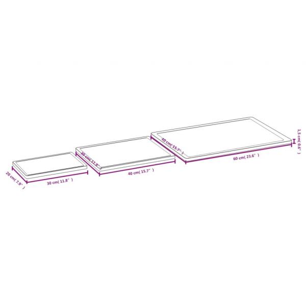 3-tlg. Schneidebrett-Set Bambus